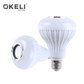 OKELI Hot Sale Wireless 10W E27 Color Changeable Remote Control Music Speaker Rgb Smart LED Light Bulb